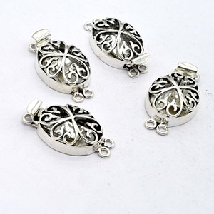 Broche de caja Marquesa Bali de una sola hebra de 31X18X8MM, 1-2-3 hebras de plata oxidada y chapado en oro de 18 quilates para joyería en el - Product Image 4