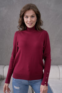 Pull en maille à col roulé boutonné à manches longues pour femme, nouveau style, mode, sport, décontracté, bureau, élégant, vente en gros - Product Image 4