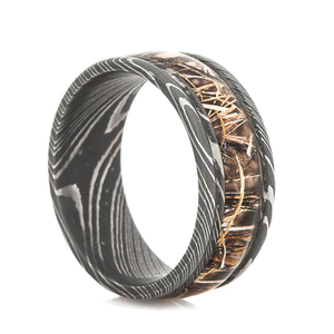 Anillo de Matrimonio de Acero de Damasco de Alta Resistencia para Hombre, Diseño de Acero en Capas Hecho a Mano, Directo de Fábrica de Joyería - Product Image 2