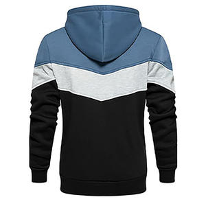 Sudadera con capucha de algodón y forro polar para hombre, sudadera informal de tres paneles de manga larga con bolsillo - Product Image 4