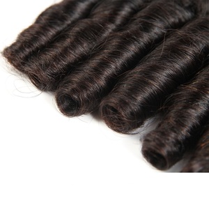 Cheveux humains brésiliens Remy Funmi, boucles lâches, boucles de printemps, 3 paquets avec fermeture, boucles serrées, paquet rebondissant - Product Image 2