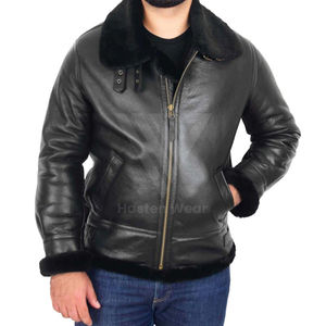 Veste en cuir réversible pour homme, très vendue, confortable, entièrement noire, professionnelle, en laine pour l'hiver, respirante, look tendance - Product Image 4