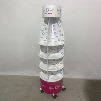 Présentoir rotatif mobile pour boissons avec roulettes, étagère de sol à 360 degrés pour supermarché et commerce de détail