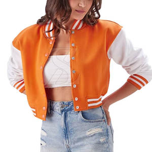 Pakistán fabrica Top corto Letterman chaquetas de alta calidad ligero Oem diseño Crop Top Letterman chaquetas - Product Image 1