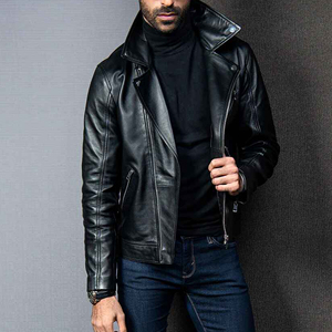 2025 nouvelle conception personnalisée haute qualité vêtements décontractés hommes veste d'hiver Logo personnalisé couleur unie veste en cuir véritable prix de gros - Product Image 3
