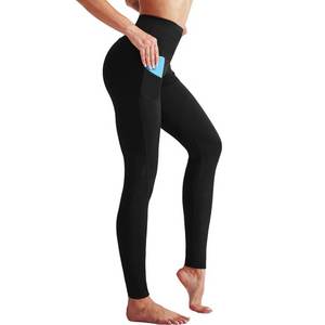 Paquete de 5 mallas de control de barriga de cintura alta de talla grande, pantalones de yoga para correr de entrenamiento Súper suaves para mujer, mallas sólidas sin ver - Product Image 6