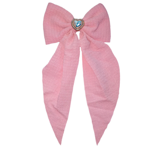 Spilla e Gioiello a Cuore in Stile Dolce con Design Ondulato, Realizzati in Nastro con Fiocco - Product Image 2