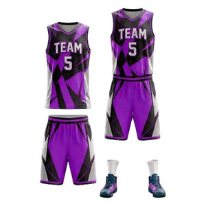 Uniforme de basket-ball de haute qualité en gros, manches courtes, 100% polyester, respirant, antibactérien, unisexe, adulte, prix bas - Product Image 3