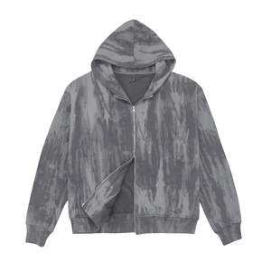 2025 Sudadera con capucha personalizada con cremallera completa para hombre de alta calidad peso pesado de gran tamaño algodón de rizo francés Vintage lavado ácido 100% algodón a granel - Product Image 1