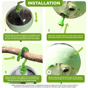 Répulsif solaire pour oiseaux avec ultrasons + flash lumineux + réflexion - Product Image 5