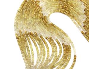 Perles en forme de rondelle à facettes en rutile doré naturel Pierre précieuse en rutile doré naturel 4MM Approx.14 pouces Perles de fabrication de bijoux - Product Image 1