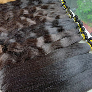 Vente chaude 100% Doux Soyeux Super Double Dessiné Haute Qualité Pointe Plate Extensions De Cheveux Vietnamiens Bruts 12-34 Pouces Couleur Foncé - Product Image 1