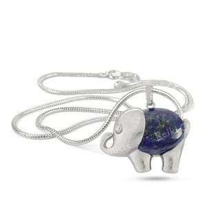 Collar con Colgante de Elefante de Cristal Natural y Cadena de Metal - Product Image 6