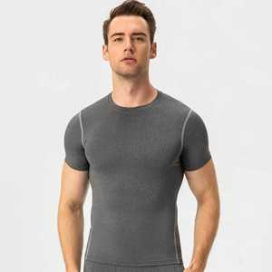 Men Compression Gym <b>Shirt</b> Short Sleeve Polyester Spandex <b>Tight</b> Fit Anti Bacterial Sports <b>T</b> <b>Shirt</b> - Product Image 3