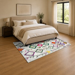 Tapis RUGS DEPOT LXDP-0023, vente en gros, multicolores, neutres, vintage, patchwork, imprimés numériquement, lavables en machine, en chenille, antidérapants - Product Image 3