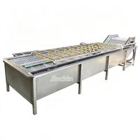 Commerciële automatische kleine groentewasmachine voor wortelen, cassave, fruit en het reinigen en schillen ervan.