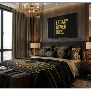 Edredón de Lujo Aurelius Nocturne, Tejido, Estampado, Acolchado, de Microfibra y Poliéster, Lavable a Máquina, Disponible en Tamaños King, Queen y Doble - Product Image 1