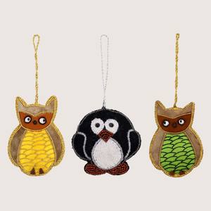 ของตกแต่งคริสต์มาสทำมือ ตุ๊กตาสัตว์ประดับลูกปัด นกฮูก ช้าง อูฐ ของขวัญปักลาย ตุ๊กตาสัตว์ประดับคริสต์มาสประดับลูกปัด - Product Image 1