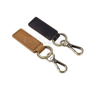 Genuine Leather Keychain Holder <b>Ring</b> Strap <b>Keys</b> For Men Women <b>Custom</b> Logo Promotion Gift Keychain - Product Image 1