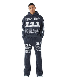 Les meilleurs fabricants OEM de survêtements ajustés à la dernière mode pour hommes/survêtements pour hommes en éponge française gaufrée personnalisés de haute qualité - Product Image 1