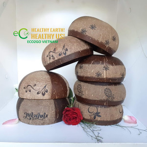 TOP TREDING 2025 BOWLS DE CÁSCARA DE COCO para CANDLE SMOOTHIE ICE CREAM LOGO PERSONALIZADO PREMIUM NATURAL ECO FRIENDLY COCO SHELL BOWLS - Product Image 6