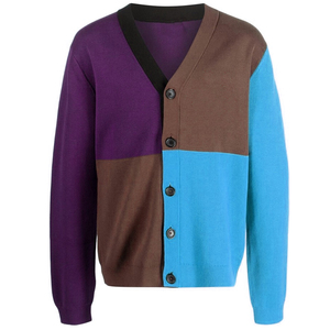 Unisex V-Neck <b>Long</b>-Sleeved Knit Sweater <b>Cardigan</b> New Style Casual Winter Fashion Appliques Button Factory Direct - Product Image 5