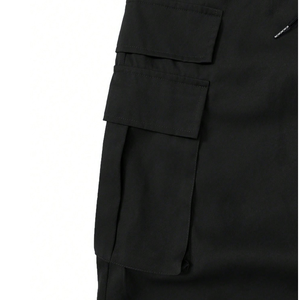 Mens Black Cargo Jogger Pants Elastic Waist Drawstring Multi Pocket Casual Outdoor <b>Canvas</b> Quick Dry Breathable Eco-Friendly - Product Image 5