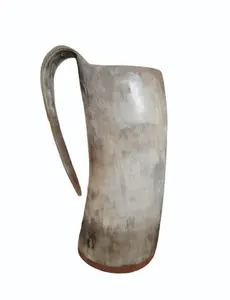 Ensemble cadeau de tasse de corne à boire naturelle écologique sur le thème Viking Durable et portable réutilisable et jetable pour la bière de fête et la boisson - Product Image 3