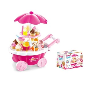 Juego de simulación Juguete de cocina Mini simulación Supermercado Heladería Carrito de dulces Casa de juegos Postre Juguetes con luz y música - Product Image 6