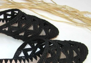 Chaussures marocaines faites main en raphia naturel, et semelles en cuir véritable. Ziraffia - Product Image 2