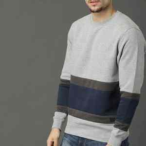 เสื้อสเวตเตอร์คอกลมผู้ชายสไตล์ลำลองสำหรับฤดูหนาวเสื้อกันหนาวของผู้ชายเสื้อสเวตเชิ้ตแฟชั่นสีทึบออกแบบได้ตามต้องการ - Product Image 5