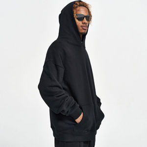 Nouveau pull de haute qualité français éponge épissage point de contraste personnalisé sweat à capuche surdimensionné unisexe 100% coton sweats à capuche pour hommes - Product Image 3