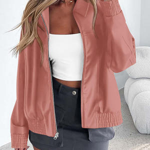<b>Women's</b> <b>Jackets</b> Autumn <b>Winter</b> Ladies <b>Jacket</b> Leather Lapel <b>Warm</b> Coat Fashion <b>Women</b> Simple bomber <b>Jacket</b> Coat With Zip - Product Image 3
