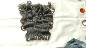 100% Raw sin procesar ondulado textura Natural mejor calidad Temple Hair directo de la India Color natural extensiones de cabello humano - Product Image 5