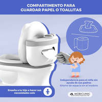 ToiKid Mobiclinic antiscivolo Grey per bambini da 1 a 6 anni con secchio rimovibile e funzione audio