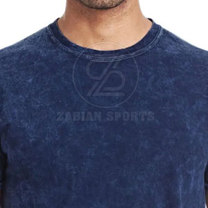 Camisetas de lavado ácido para hombre de alta calidad Impresión de logotipo personalizado Mangas cortas 100% Algodón Patrón sólido - Product Image 5