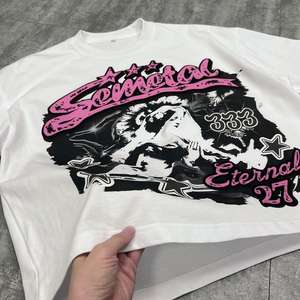 เสื้อยืดผู้ชายผ้าคอตตอน 100% หนัก 280 GSM ไซส์ US  แบบพิมพ์ DTG ทรงหลวมไหล่ตก - Product Image 3