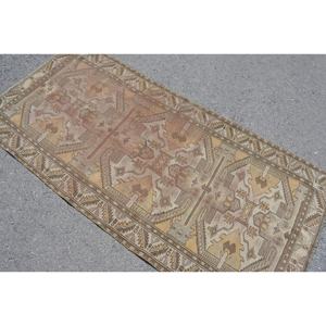<b>Vintage</b> Turkish <b>Rug</b> Large 3.1 X 6.5ft Rectangle Abstract Wool Latex for Hallway Room Decor Brown Beige Patchwork Area <b>Rug</b> - Product Image 4