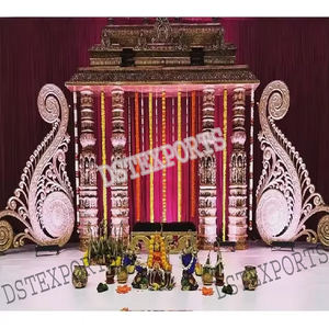 Decoración de Escenario para Bodas Indias con Temática de Manavarai, Bodas de Sri Lanka, Decoración de Escenario de Manavarai, Escenario Tradicional para Bodas del Sur de la India - Product Image 1