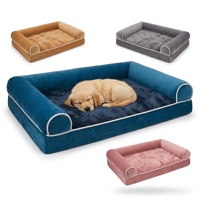 Lit pour chien de grande taille en forme de canapé, orthopédique, imperméable, lavable, luxe