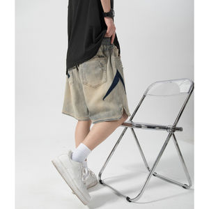 Pantalones Cortos Vaqueros Holgados Casuales para Hombre con Lavado Ácido, Diseño Desgastado y Roto, Estilo Oversize, Ecológicos y de Secado Rápido - Product Image 5