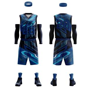 Uniformes de basket-ball de vêtements de sport imprimés avec logo personnalisé Uniforme de basket-ball en polyester 2025 de différentes couleurs - Product Image 6