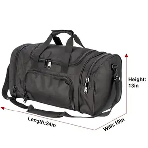 2025 nouveau Style dames voyage sac de sport personnalisé noir cuir tissu grande capacité multifonctionnel couleur unie vêtements stockage - Product Image 5