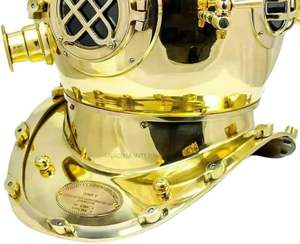 Casco de Buceo Antiguo de Latón de 18 Pulgadas, Casco de Buceo Clásico de la Marina de los Estados Unidos, Modelo Mark V, Dorado - Product Image 6