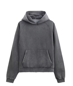 Sudadera con Capucha Vintage Lavada, Oversize, Estilo Urbano, de Algodón y Forro Polar, con Logotipo Personalizado OEM - Product Image 1