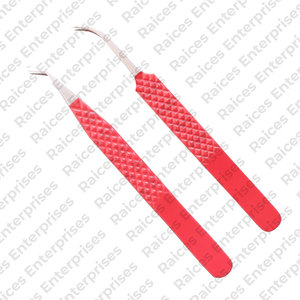 Vente en gros ensemble professionnel de pinces à épiler d'extension de cils en acier inoxydable de haute qualité avec embouts en fibre réutilisables à des prix abordables - Product Image 6