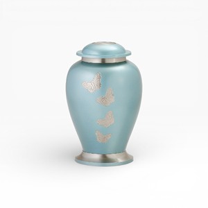 Urna Funeraria de Ámbar Cálido con Diseño de Manos de la Muerte para un Tributo Conmemorativo Emocional y Curativo - Product Image 2