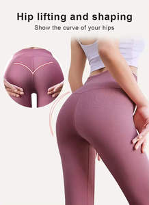 Pantalones de Yoga Casuales de Cintura Alta para Mujer con Efecto Push-Up y Leggings Sin Costuras, Tela Suave y Estampado - Product Image 3