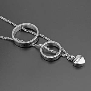 Silver Grandpa Urn <b>Necklace</b> for <b>Ashes</b> No Longer by My Side Forever in My Heart Carved Locket Cremated <b>Ashes</b> <b>Necklace</b> Custom Size - Product Image 3