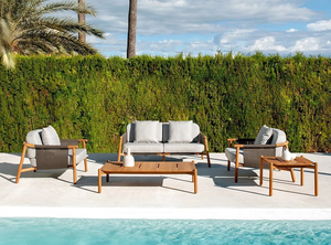 modern <b>armchair</b> wooden base soft cushion neutral color fabric <b>cover</b> elegant occasional chair timeless handmade furniture piece - Product Image 3